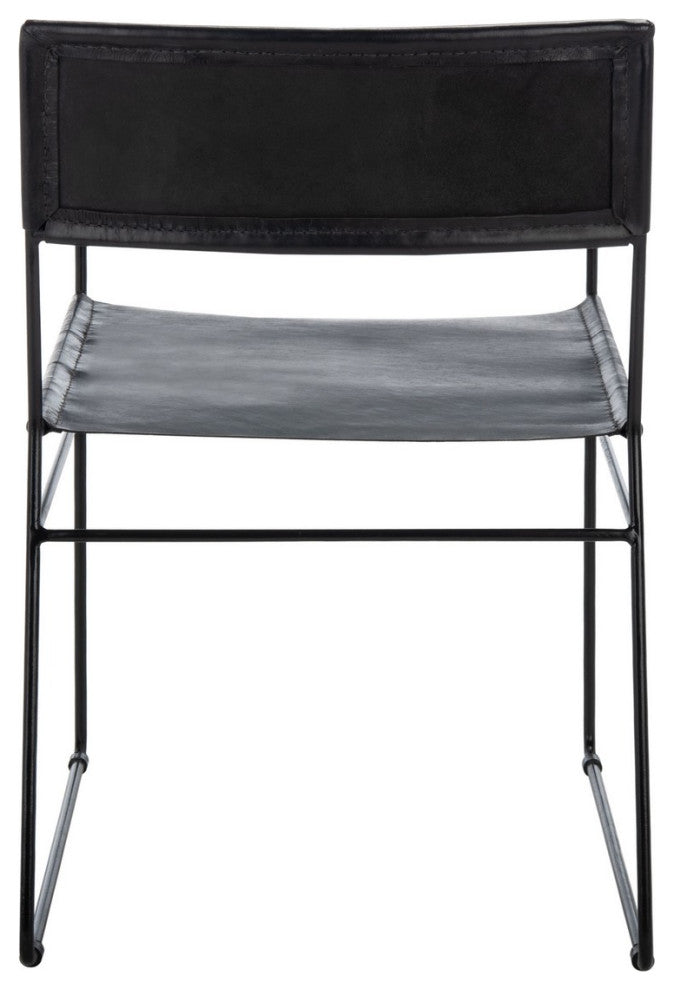 Safavieh Alyx Leather Dining Chair, Black