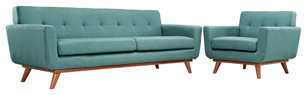 Modway 2-Piece Engage Armchair and Sofa Set, Laguna