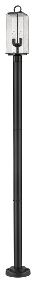 Zlite 592PHMR-567P-BK 2-Light Outdoor Post Mounted Fixture, Seedy