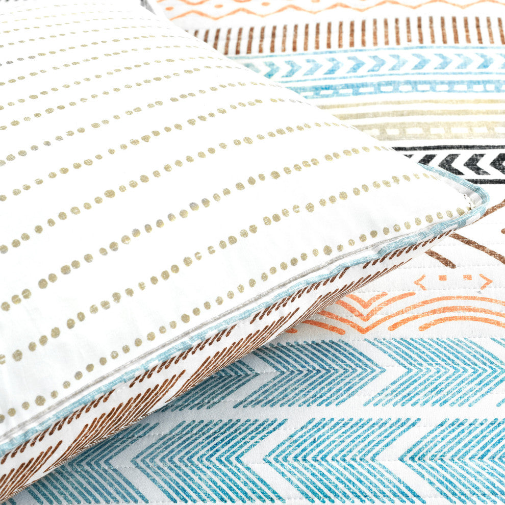 Hygge Geo 3-Piece Quilt Set, Neutral/Multi, King