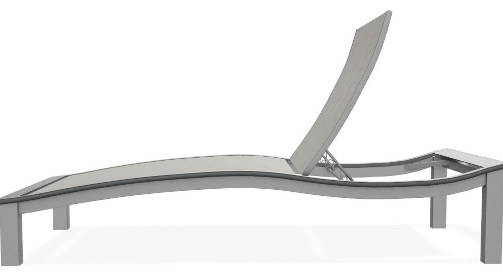 Bazza Sling 4-Position Contour Outdoor Chaise Lounge, Smoke/Graphite