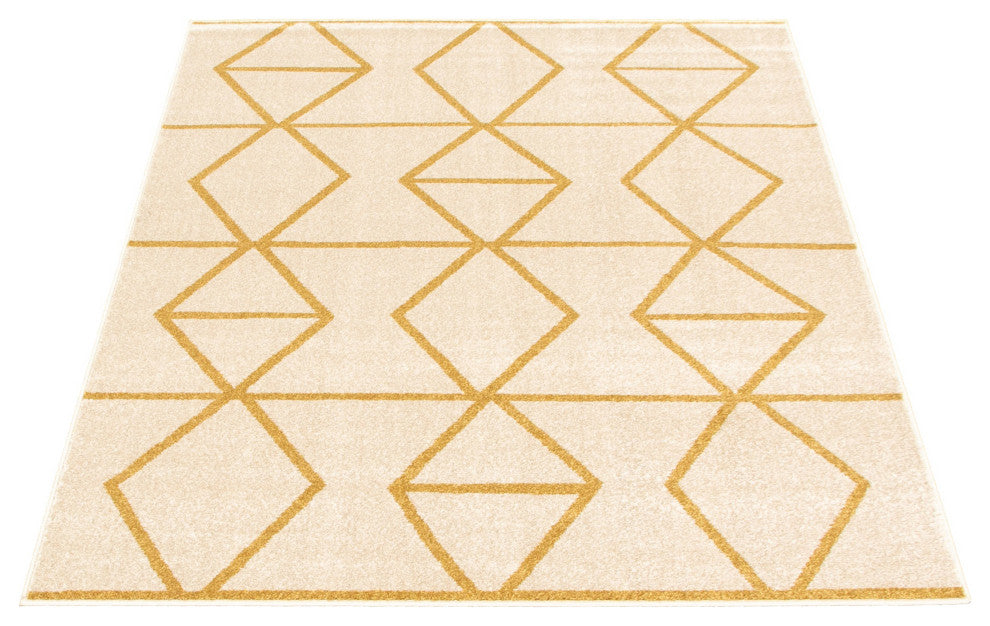 Ana eCarpetGallery Area Rug, Ivory-Gold, 3'11"x5'7"