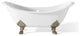 Cheviot Products Regency Cast Iron Tub W/ Lion and Faucet Holes, Brushed Nickel