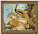 "Peacock on a Decorative Urn" Stretched Canvas Replica, 30"x27"