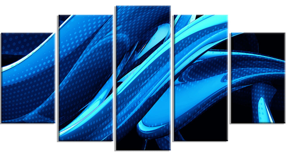 "Liquid Blue Abstract" Canvas Painting