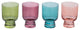 Hand Blown Footed Drinking Glasses, 6 Ounces, 4 Assorted Colors