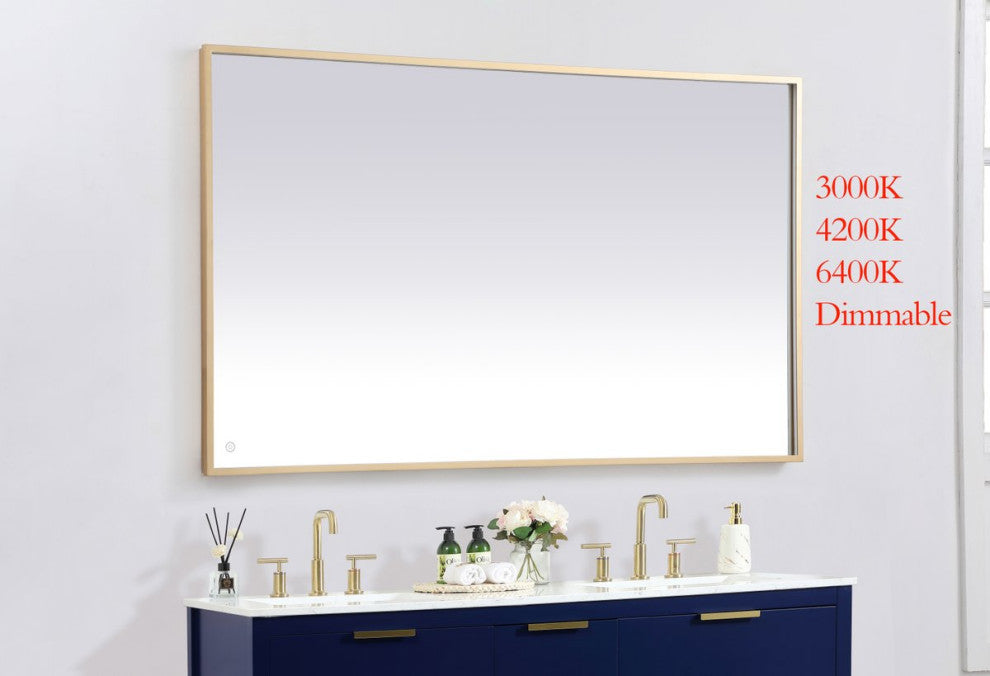 Modern Brass Led Mirror