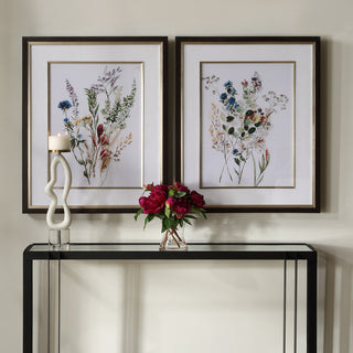 Uttermost Delicate Flowers Framed Prints, Set of 2