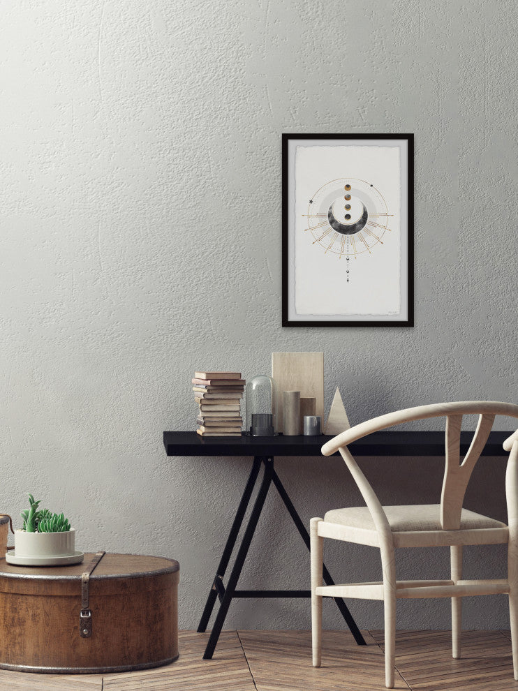 "Space Objects" Framed Painting Print, 30x45