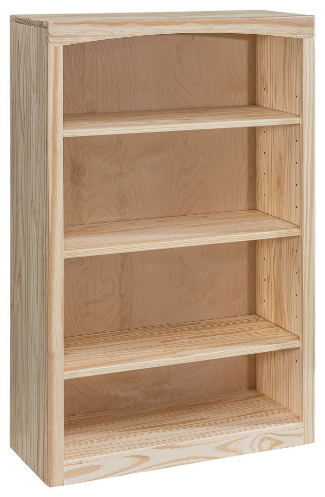 Solid Wood Bookcase, 48"x30", Unfinished