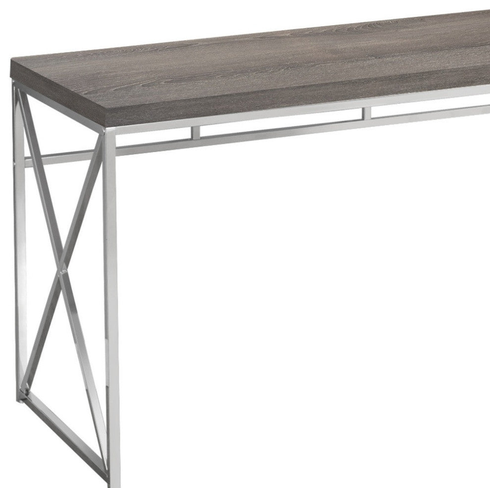 24" Taupe and Silver Computer Desk