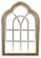 Distressed White and Gold Cathedral WindowWall Decor