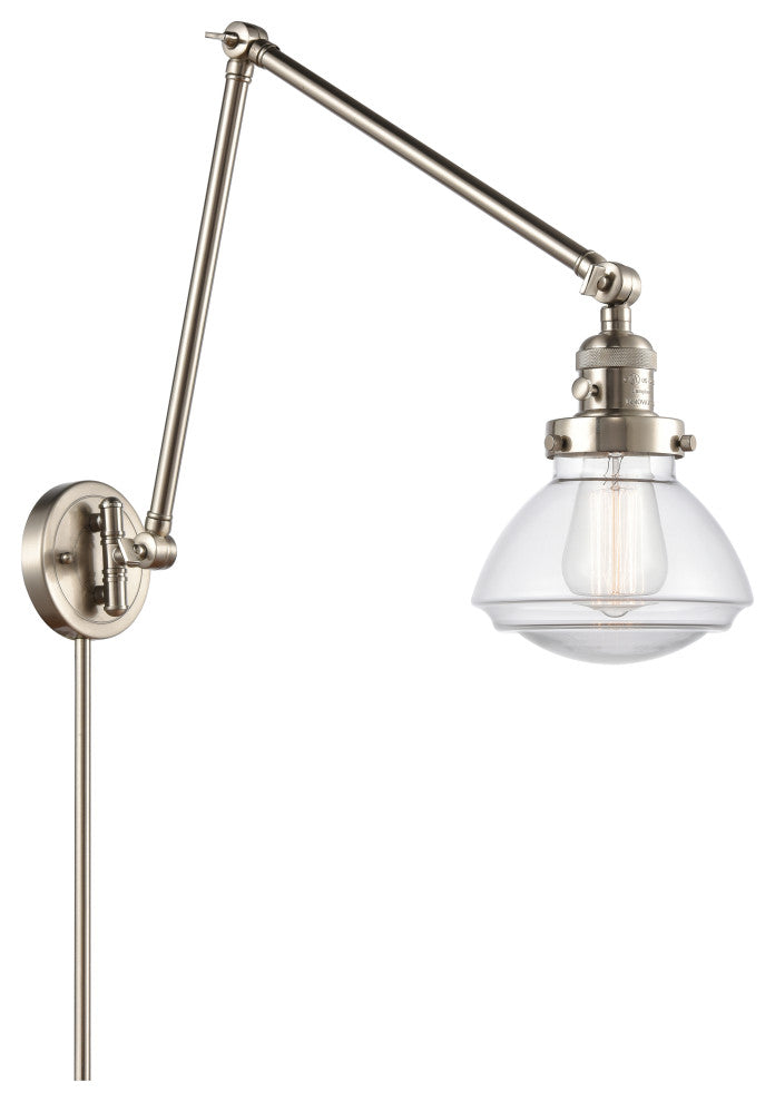 Olean 1-Light Swing Arm, Brushed Satin Nickel, Clear