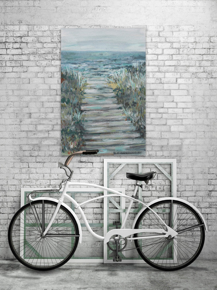 "Way to the Sea" Painting Print on Wrapped Canvas, 30"x45"