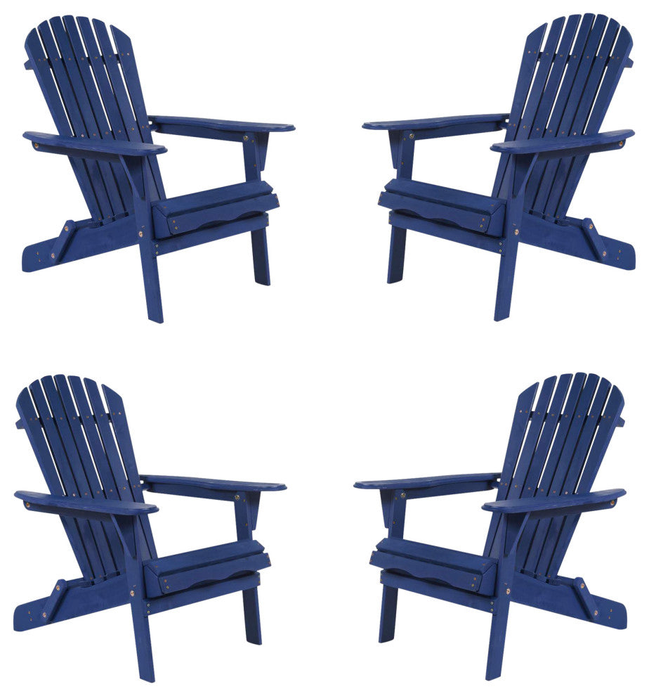 Oceanic Adirondack Chair, Navy Blue, Set of 4