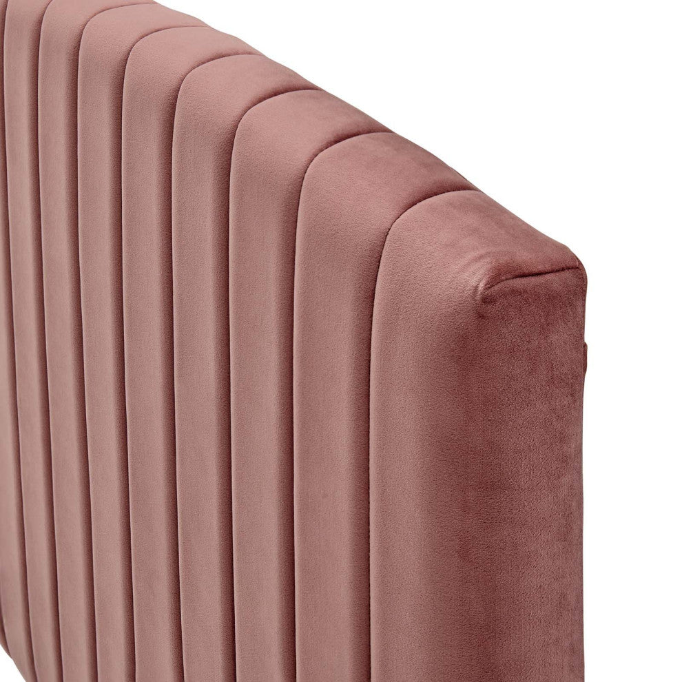 Headboard, King Size, Velvet, Pink, Modern Contemporary, Bedroom Master Suite