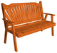 Cedar Fanback Bench, Redwood Stain, 6 Foot