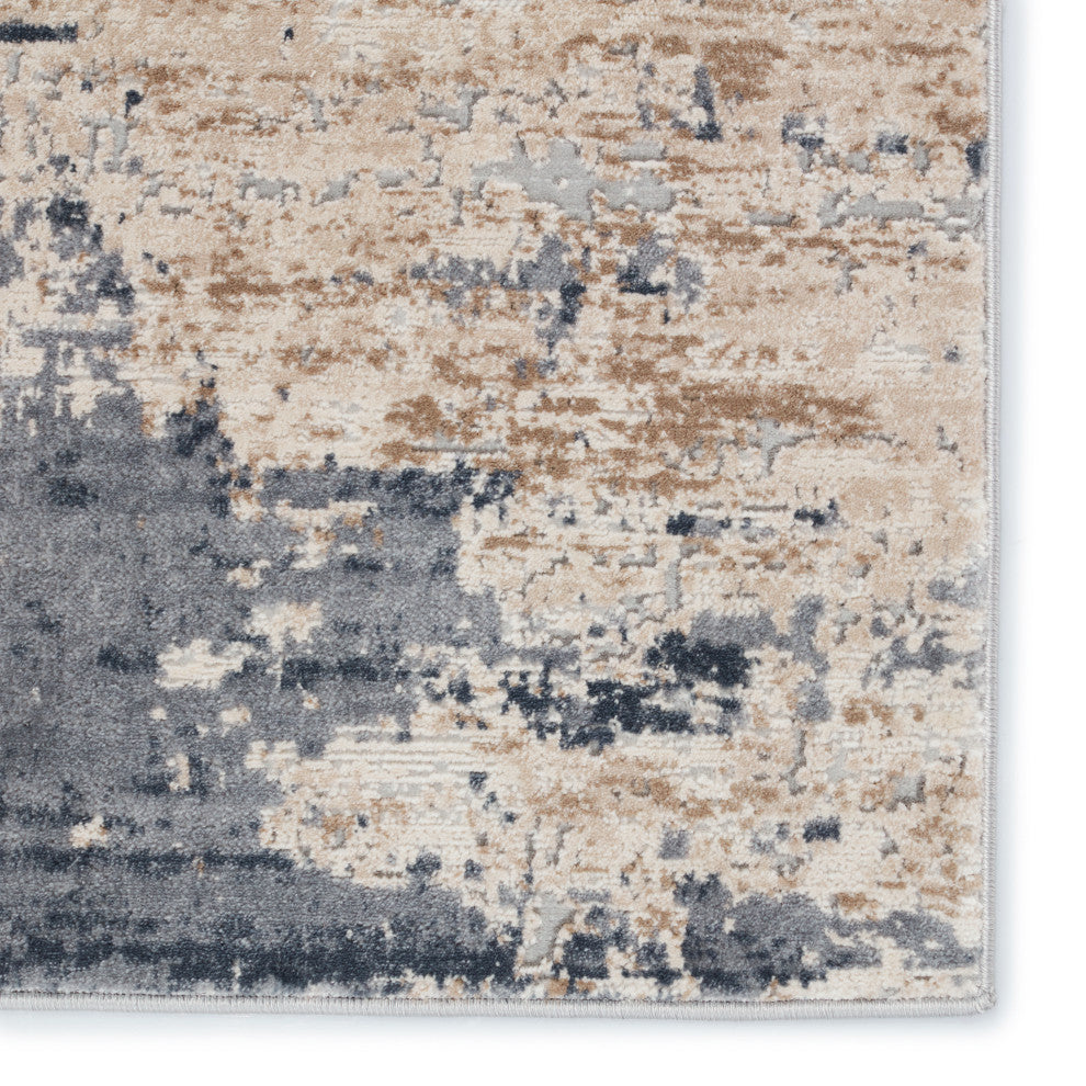 Ronan Abstract Beige/ Gray Area Rug, 2'6"x10'
