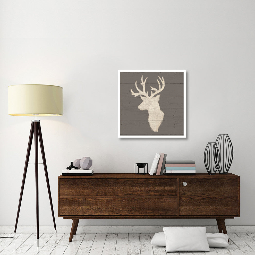 "Rustic Elegance II on Gray Wood" Digital Paper Print by James Wiens, 32"x32"