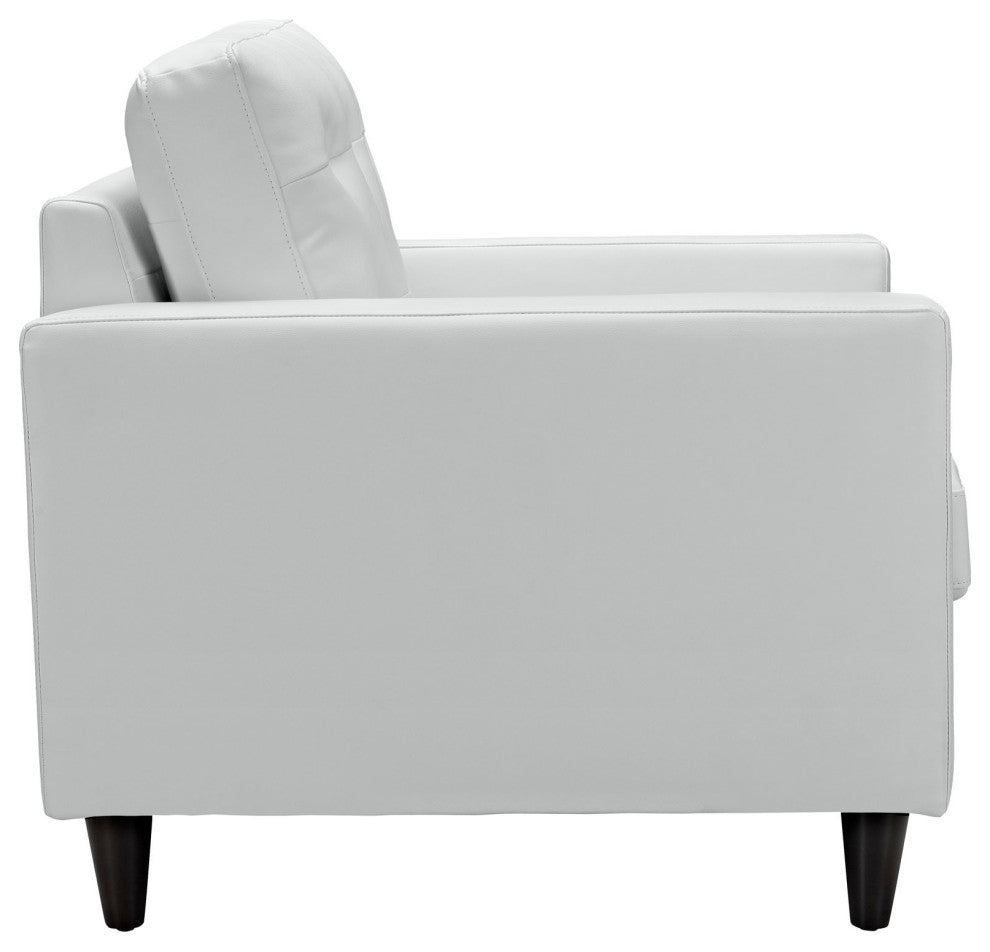 Modway Furniture Empress Sofa and Armchairs, 3-Piece, White