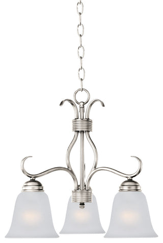 Maxim 10122FT Basix 3 Light 19"W Mini Chandelier - Satin Nickel