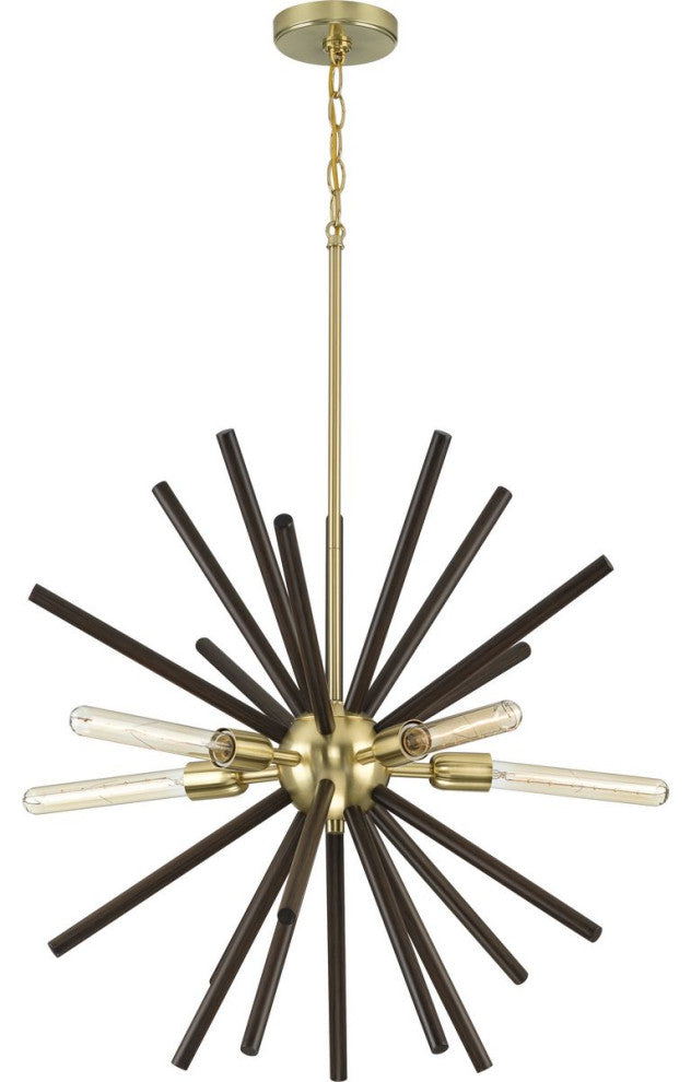 Thorpe 5-Light Satin Brass Mid-Century Modern Chandelier Light