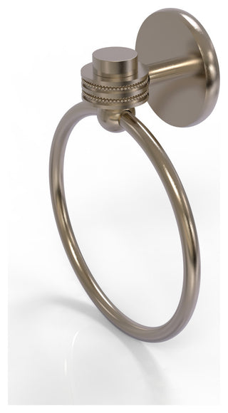 Satellite Orbit One Towel Ring With Dotted Accent, Antique Pewter