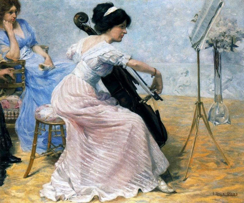 Ignacio Diaz Olano Mujer tocando el Violonchelo Wall Decal