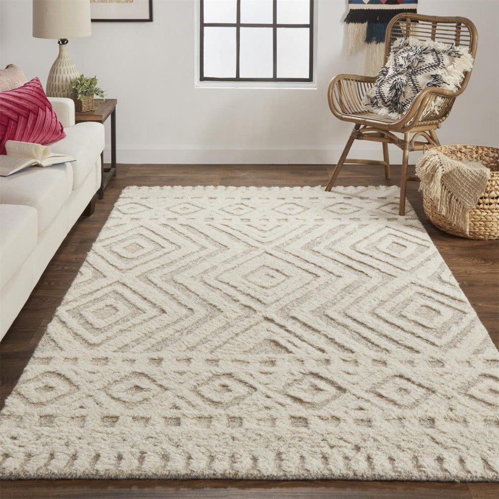 Weave & Wander Elika Beige 10'x14' Hand Tufted Area Rug
