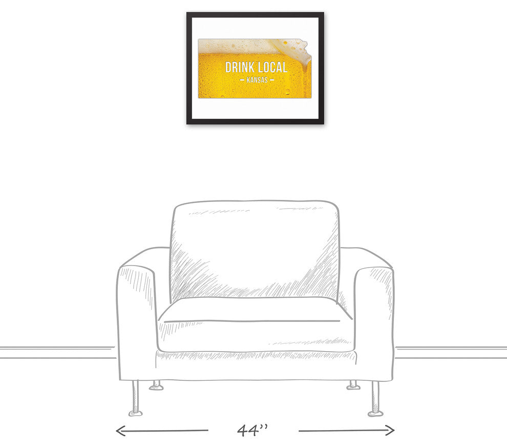 Kansas Drink Local Beer Wall Art, Framed Canvas