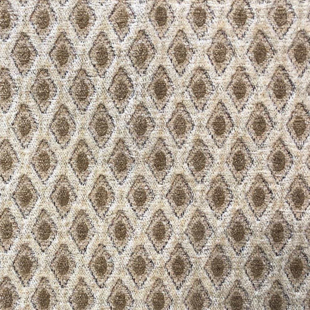 Diamant Beige and Brown Luxury Throw Pillow, Beige, Brown, Double Sided 22"x22"