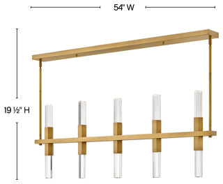 Fredrick Ramond Cecily Large Ten Light Led Linear, Heritage Brass