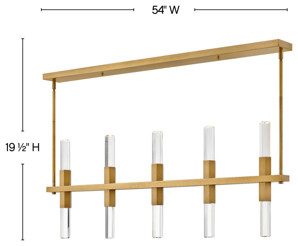 Fredrick Ramond Cecily Large Ten Light Led Linear, Heritage Brass