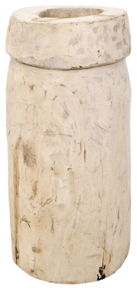 Consigned Sun Bleached Wood Butter Pot