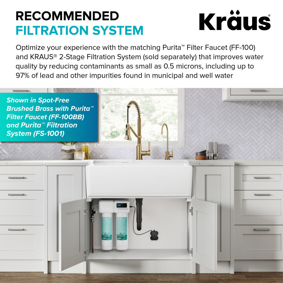 KRAUS Britt Commercial Style 2-Function 1-Handle Pull Down Kitchen Faucet MB