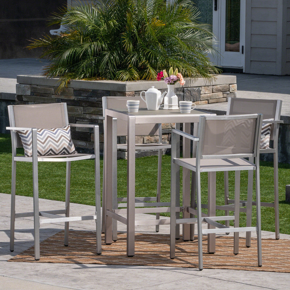 GDF Studio 5-Piece Tracy Outdoor Aluminum Bar Set