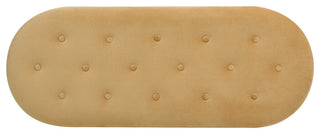 Melinda 48.5" Bullion Fringe Oval Storage Bench, Gold