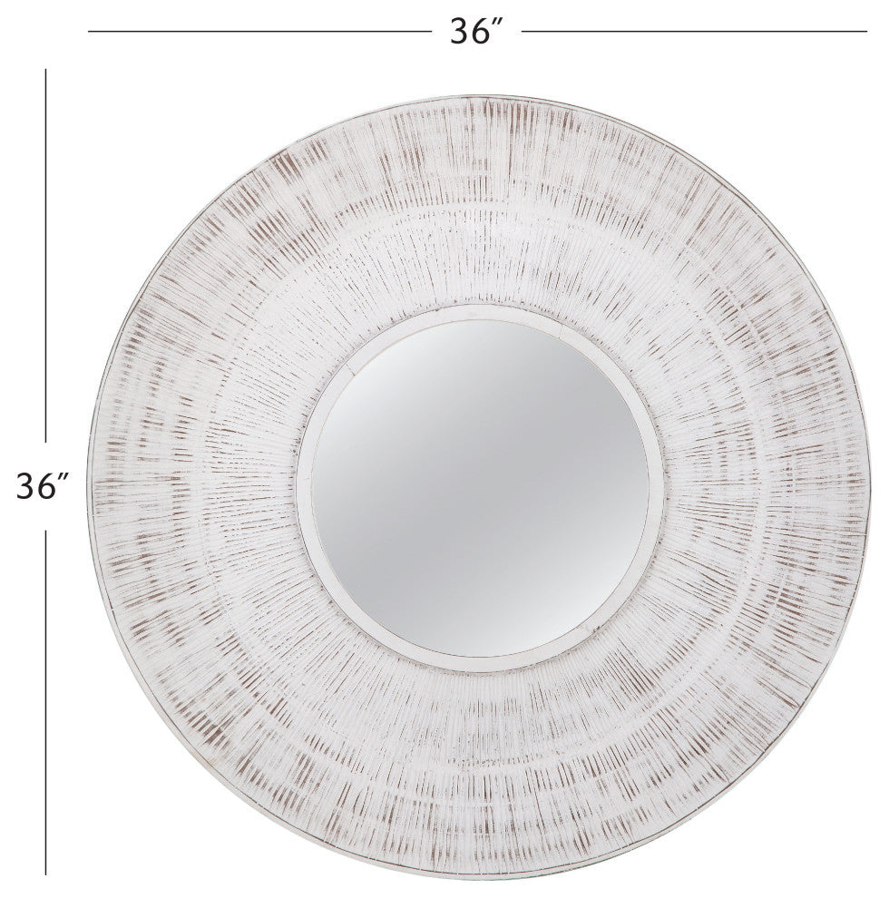 Ocean Isle Wall Mirror - Distressed White