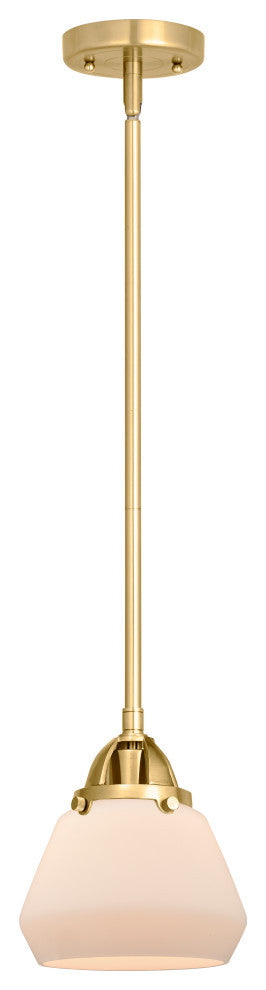 Fulton Mini Pendant, Satin Gold, Matte White, Matte White