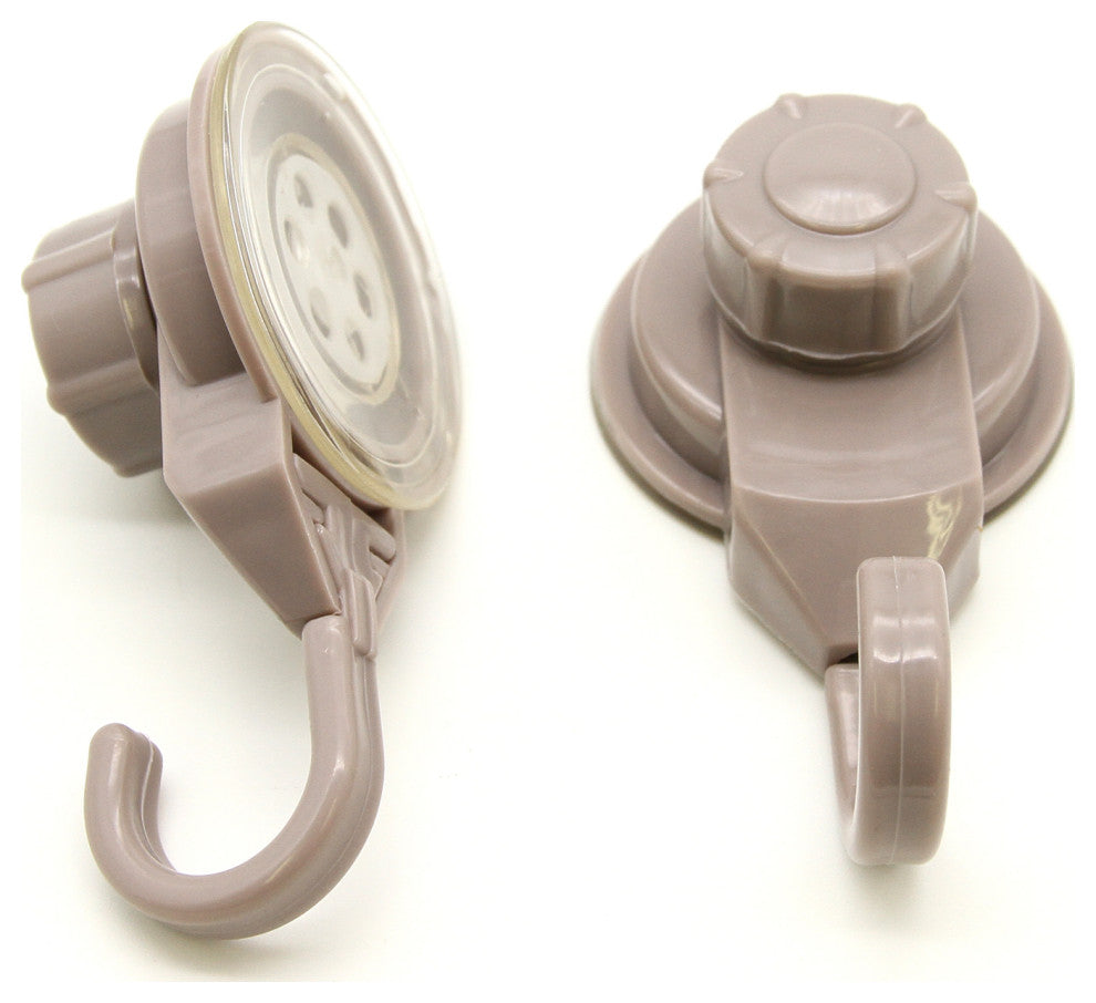 Strong Hold Vacuum Suction Cup Hooks Shower-Kitchen Walls Organizer Loofah Set 2