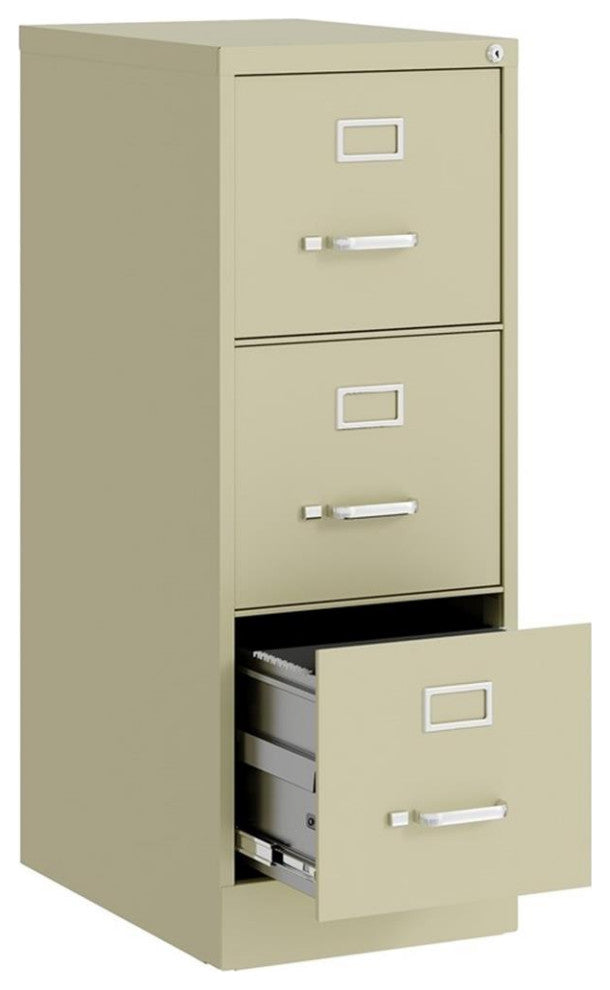 Hirsh 22-in Deep 3 Drawer Letter Width Vertical Metal File Cabinet - Putty/Beige