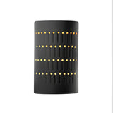 Ambiance Small Cactus Cylinder Wall Sconce, Open, Carbon Black, Gold, E26