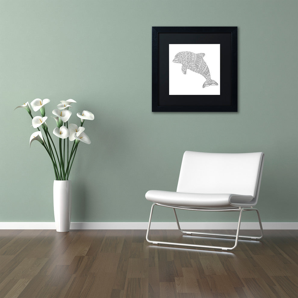 Filippo Cardu 'Spirit Animals 8' Art, Black Frame, Black Mat, 16x16