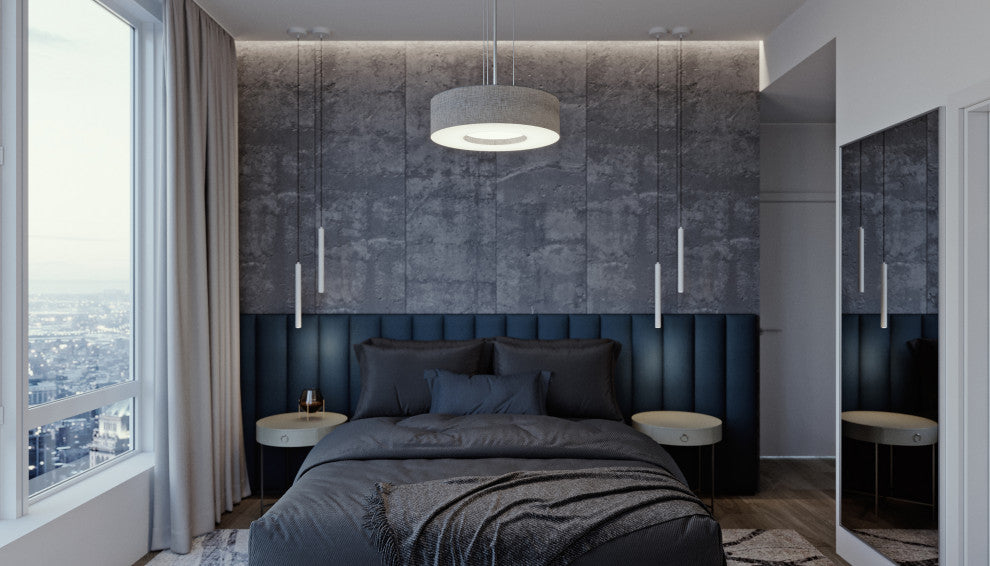 Montclair LED Pendant, Gray, 15"