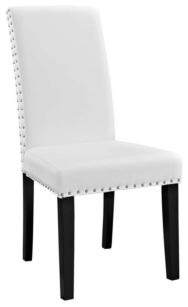 Parcel Dining Side Chair Vinyl Set of 4, White