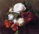 Henri Fantin-Latour Roses and Nasturtiums, 20"x25" Wall Decal