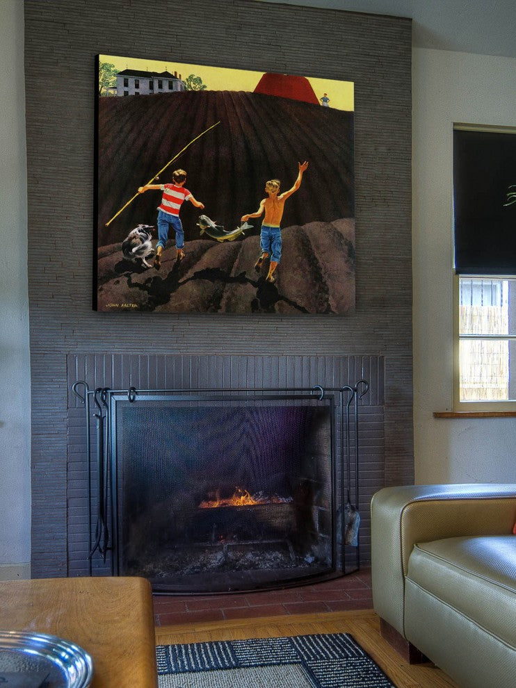 "Catfish" Painting Print on Canvas by John Falter