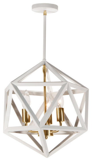 Arcturus 3-Light Chandelier, Matte White, Matte White and Vintage Bronze