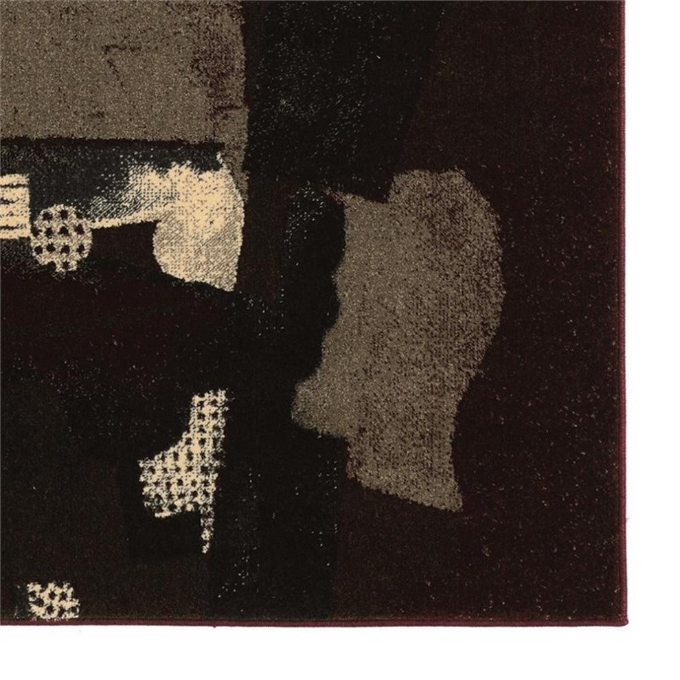 Linon Masters Museum Power Loomed Polypropylene 5'x7'6" Rug in Black