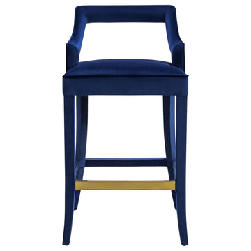 TOV Furniture Tiffany Navy Velvet Counter Stool